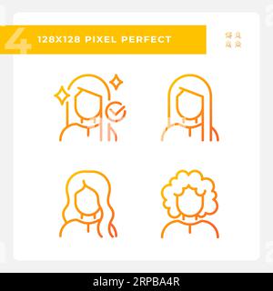 Pixel perfect haircare icons collection Stock Vector