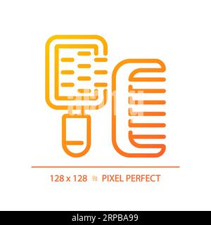 2D hairbrushes thin linear gradient icon Stock Vector