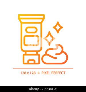 2D hair cream thin linear gradient icon Stock Vector