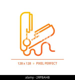 2D hair straightener thin linear gradient icon Stock Vector
