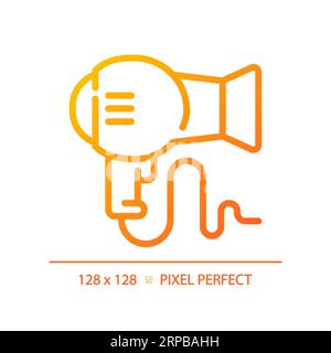 2D hair dryer thin linear gradient icon Stock Vector