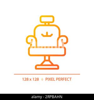 2D salon chair thin linear gradient icon Stock Vector