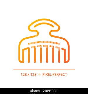 2D hair comb thin linear gradient icon Stock Vector