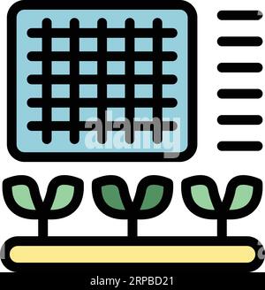 Solar panel icon outline vector. Digital future. Smart data color flat Stock Vector