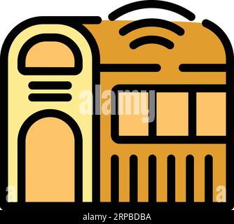 Modern greenhouse icon outline vector. Farm future. Sensor plant color flat Stock Vector