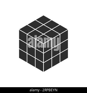 3d cube puzzle game icon Stock Vector