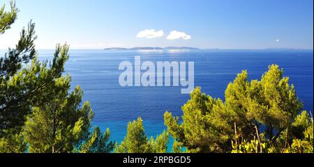 The Levant island from the seaside Hyeres Var Provence Stock Photo