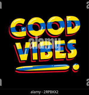 Good vibes typography t shirt design, tee print, calligraphy, lettering, t shirt designs, Silhouette t shirt design Stock Vector