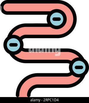 Acid ozone icon outline vector. Vitamin chain. Molecule protein color flat Stock Vector