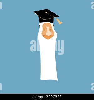 Cute graduate goose character. Geese head in graduation hat. Vector isolated illustration Stock Vector