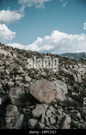 Boulders and rocky landscape and sky outside Albuquerque New Mexico Stock Photo