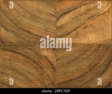 Wooden look beige and brown rectangular seamless ceramic tile, ceramic and wood abstract background texture pattern Stock Photo