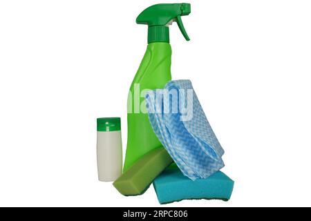 Set Of Household Chemicals And Bucket For Cleaning Isolated On White  Background. Stock Photo, Picture and Royalty Free Image. Image 128182399.