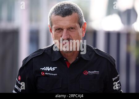 Monza, Italy. 03rd Sep, 2023. Gunther Steiner, team principal of Haas F1 Team, in the paddock before the F1 Grand Prix of Italy at Autodromo Nazionale on September 3, 2023 Monza, Italy. Credit: Marco Canoniero/Alamy Live News Stock Photo