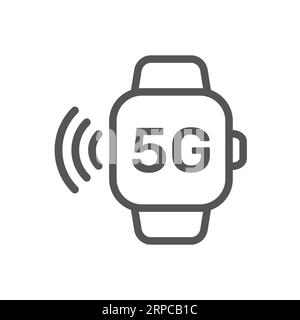 Smart watch icon symbol flat style vector illustration. 5G connection. Vector Stock Vector