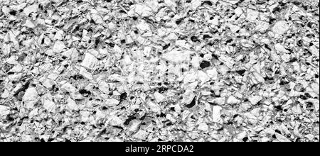 Quartz black and white mosaic tile texture stone background seamless pattern Stock Photo