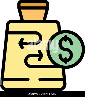 Purchase returns icon outline vector. Return product. Delivery box color flat Stock Vector