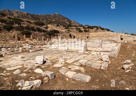 Ruin of a church or temple in the ruins of Knidos, one of the oldest ancient cities of Anatolia, Turkey Mugla Datca, June 26 2023 Stock Photo