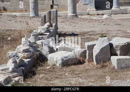 Ruin of a church or temple in the ruins of Knidos, one of the oldest ancient cities of Anatolia, Turkey Mugla Datca, June 26 2023 Stock Photo