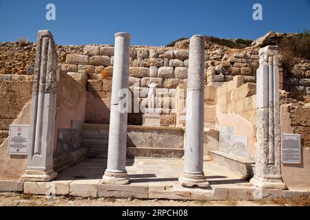 Ruin of a church or temple in the ruins of Knidos, one of the oldest ancient cities of Anatolia, Turkey Mugla Datca, June 26 2023 Stock Photo