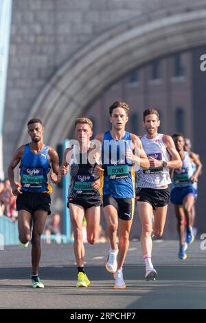 Jack Rowe, Andrew Butchart, Jonny Mellor, Mahamed Mahamed  competing in The Big Half, half marathon organised by London Marathon Events. Leaders Stock Photo