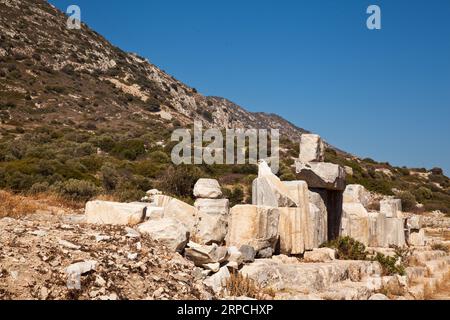 Ruin of a church or temple in the ruins of Knidos, one of the oldest ancient cities of Anatolia, Turkey Mugla Datca, June 26 2023 Stock Photo