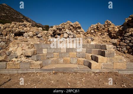 Ruin of a church or temple in the ruins of Knidos, one of the oldest ancient cities of Anatolia, Turkey Mugla Datca, June 26 2023 Stock Photo