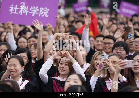 (190707) -- BEIJING, July 7, 2019 -- Graduates attend the 2019 commencement ceremony of Tsinghua University held in Beijing, capital of China, July 7, 2019. Over 3,000 graduates attended the ceremony on Sunday. ) CHINA-BEIJING-TSINGHUA UNIVERSITY-GRADUATION (CN) JuxHuanzong PUBLICATIONxNOTxINxCHN Stock Photo