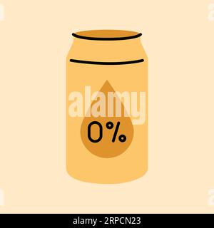 Non-alcoholic beer in a tin can black line icon. Pictogram for web page, mobile app, promo. Stock Vector