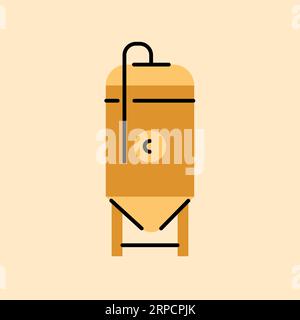 Brewing process black line icon. Pictogram for web page, mobile app, promo. Stock Vector
