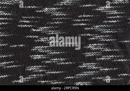 Pattern fabric made of wool. Handmade knitted fabric grey wool background texture Stock Photo