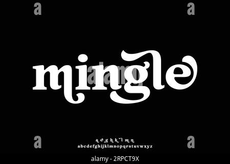 Unique vintage retro style alphabet display font vector. Thick decorative typography with alternate Stock Vector
