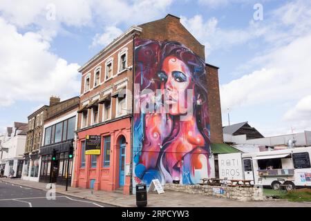 Street art mural by Mr Cenz on Westow Street, Crystal Palace, London, England, U.K. Stock Photo