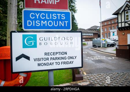 GUILDFORD, SURREY- AUGUST 31, 2023: Guildford Borough Council at Millmead House- Surrey local government building Stock Photo