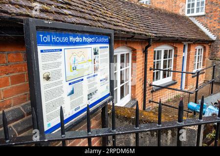 GUILDFORD, SURREY- AUGUST 31, 2023: Toll House Hydro Project in Guildford town centre Stock Photo