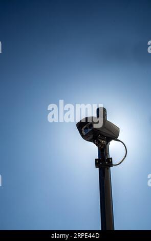 A camera used to enforce London's Ultra Low Emission Zone in Wandsworth , Greater London, UK, Stock Photo