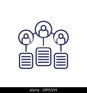 User base icon, line vector Stock Vector