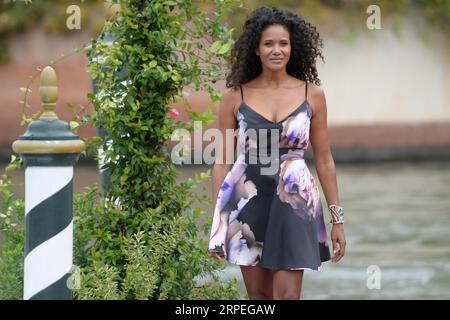 Venice, Italy. 04th Sep, 2023. Denny Mendez arrives at the dock of the Hotel Excelsior on the Venice Lido for the 80th Venice Film festival 2023. Credit: SOPA Images Limited/Alamy Live News Stock Photo