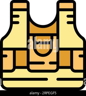 Bullet-proof vest flak jacket icon set black grey color vector ...