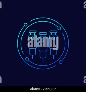 insulin pens icon, linear design Stock Vector