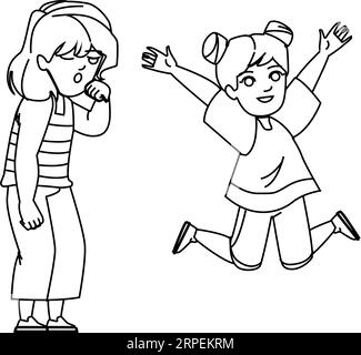 kid girl lazy active vector Stock Vector