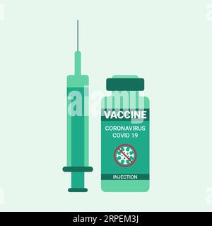 Vaccine injection of coronavirus covid 19 disease Stock Vector