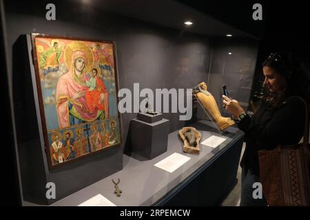 (190831) -- TANTA (EGYPT), Aug. 31, 2019 (Xinhua) -- A woman visits Tanta Museum in Gharbiya province, Egypt, on Aug. 31, 2019. The Egyptian Ministry of Antiquities on Saturday reopened Tanta Museum in Gharbiya province for visitors after 19 years of closure. (Xinhua/Ahmed Gomaa) EGYPT-TANTA-MUSEUM-REOPENING PUBLICATIONxNOTxINxCHN Stock Photo