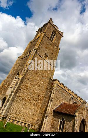 Tower of the Church of St Helen in Ranworth Norfolk Broads England UK a 14th century church known as the Cathedral of The Broads. Stock Photo
