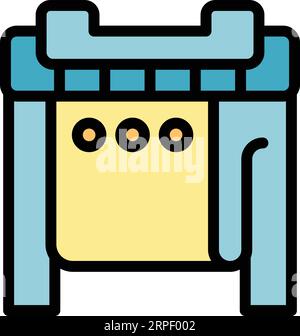 Plotter icon outline vector. Printer machine. Format copy color flat Stock Vector