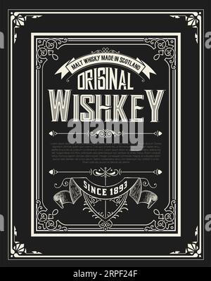 Whiskey Label With Old Frames Stock Vector Image & Art - Alamy