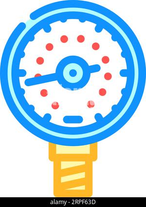 pressure gauge gas service color icon vector illustration Stock Vector ...