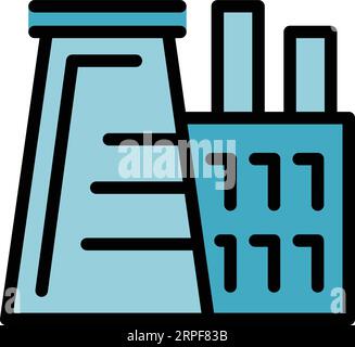 Biological station factory icon outline vector. Futuristic research. Eco cycle color flat Stock Vector