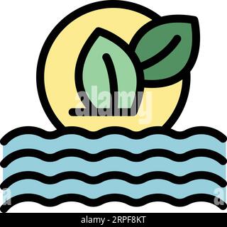 Eco energy icon outline vector. Biochar station. Futuristic research color flat Stock Vector