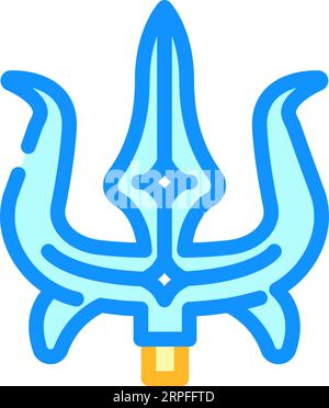 durga trident trishul color icon vector illustration Stock Vector